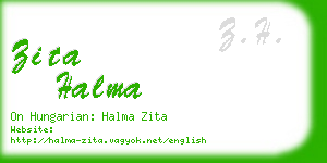 zita halma business card